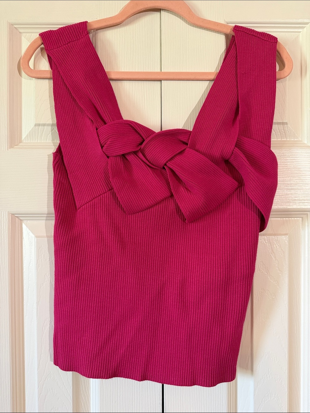White House Black Market Fuchsia Ribbed Tank